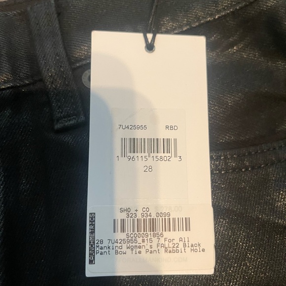 NWT 7 for all mankind black coated jeans - Picture 3 of 5